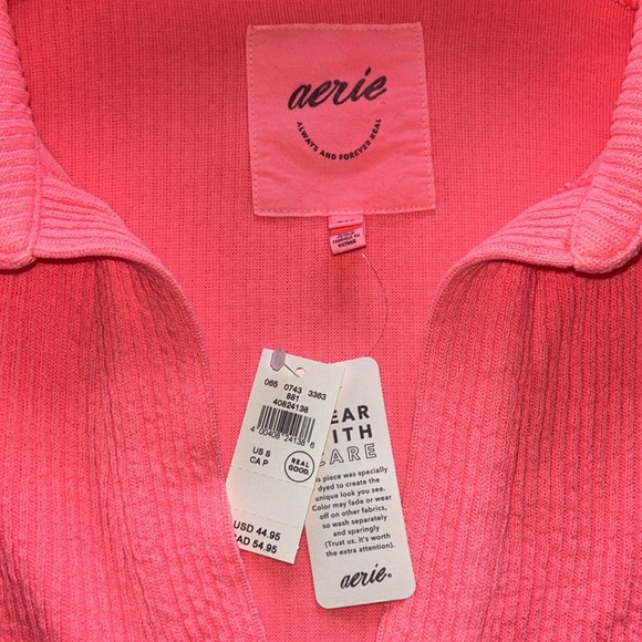 Aerie Oversized pink v-neck soft fuzzy sweater | size s | nwt - Picture 4 of 6